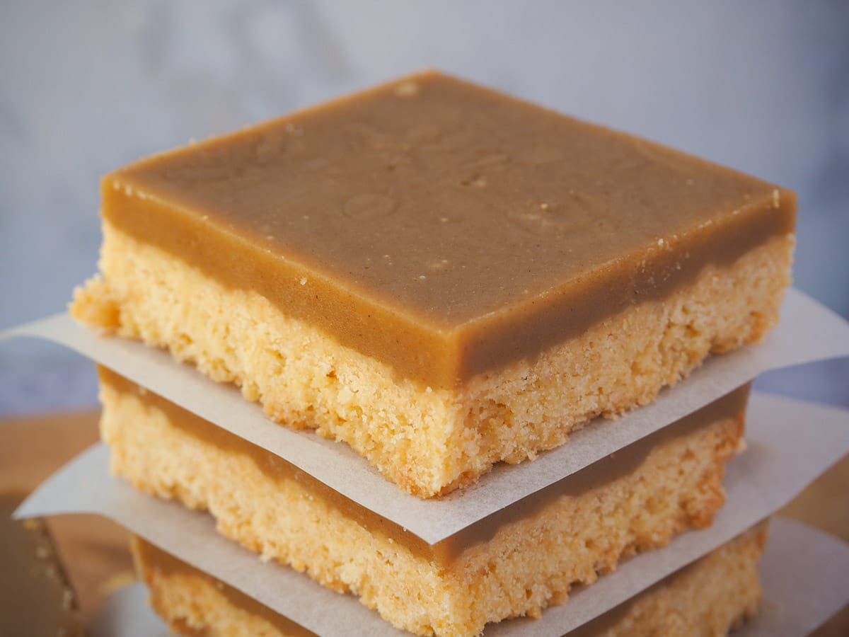 Close up of stack of ginger crunch