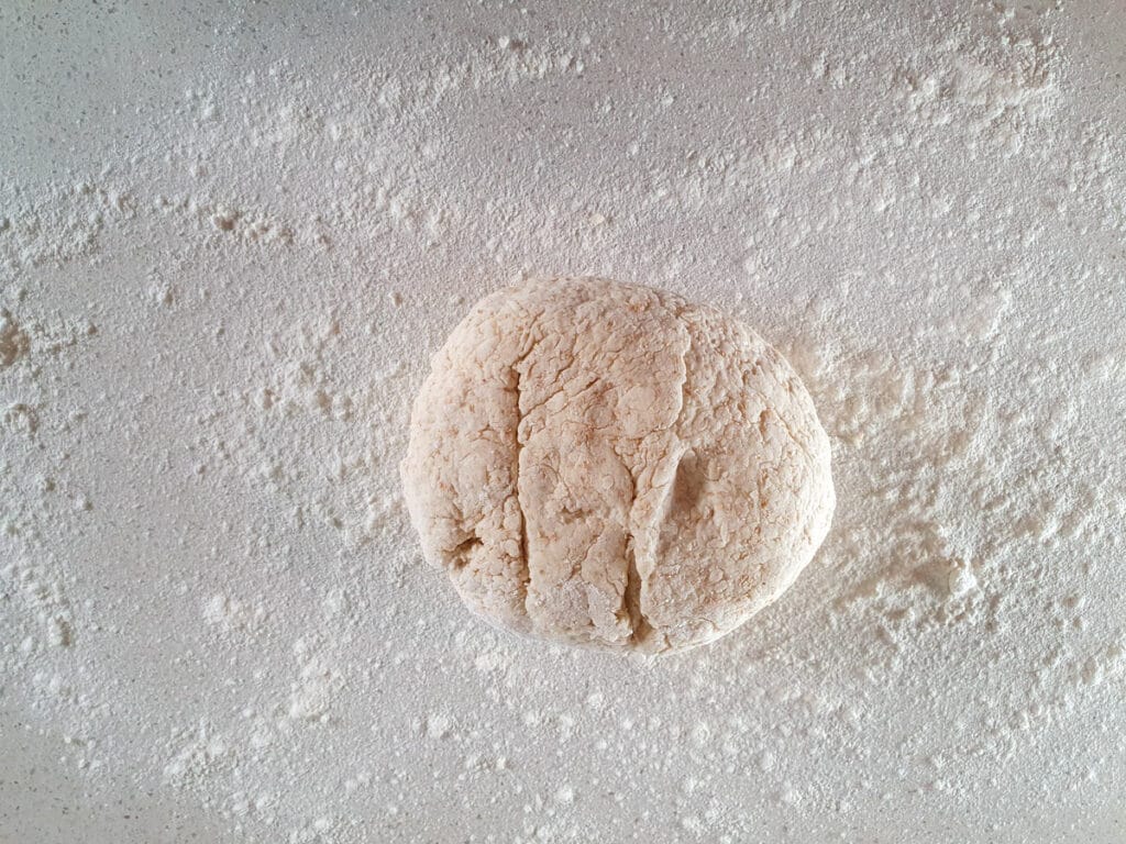 Cheesymite Scrolls 8 Ready to roll dough on lightly floured surface.