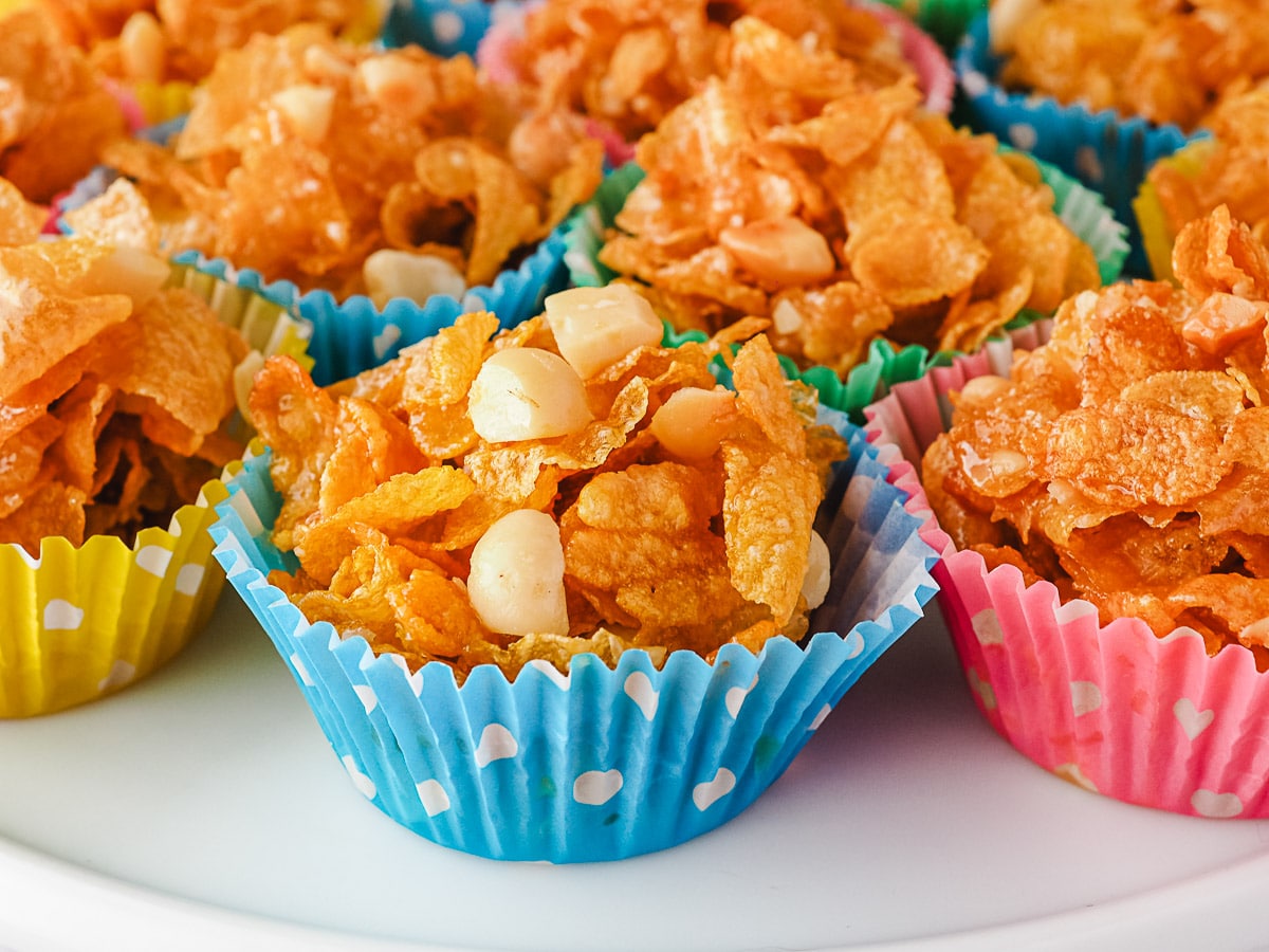 Honey joys on a serving plate.