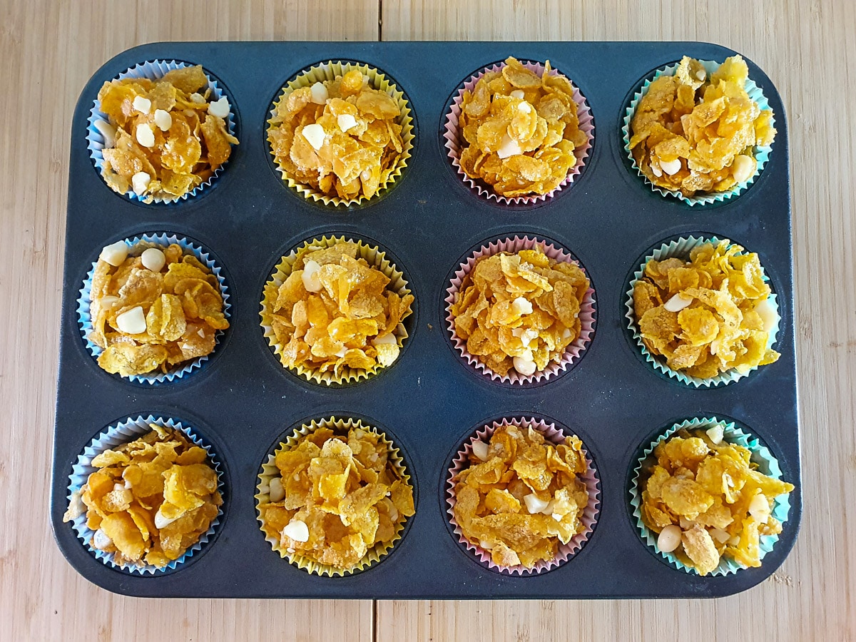 Joys in cases ready to bake.